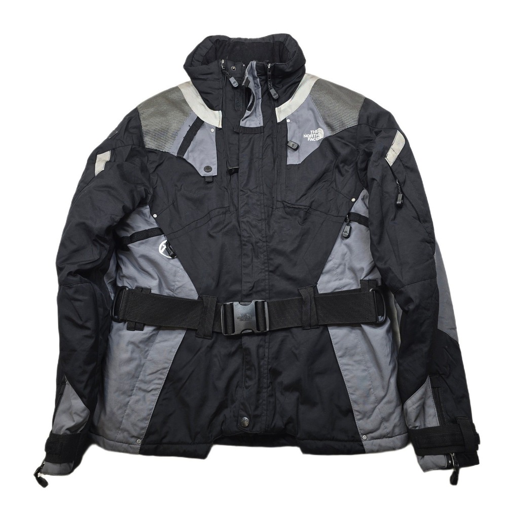 The North Face Steep‎ Tech Jacket Womens XL Black Gray Stow Hood Ski Snowboard